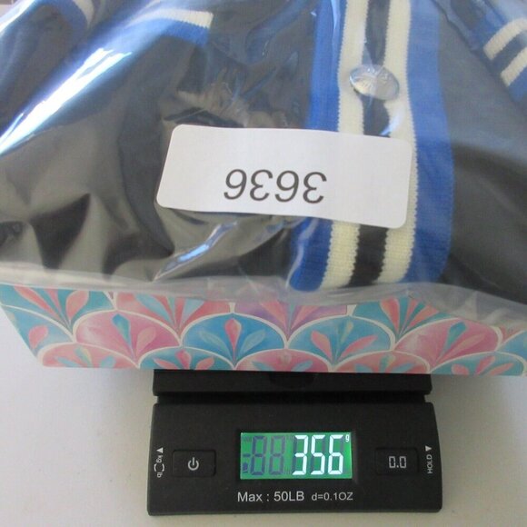 Talbots Cardigan Women X L Black Blue Trim Pockets Button Front Cotton New 356 - Picture 8 of 8